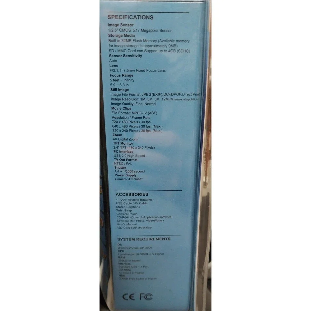 DXG Digital Camera DGX-565V Silver5 Megapixel Res: 720x480 / 2.4